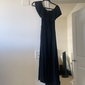 Black off the shoulder maxi dress